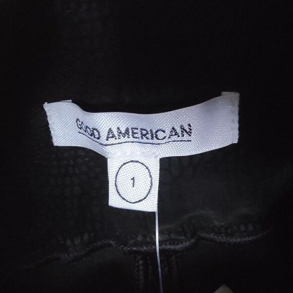 🆕️ Good American Croc Exec Faux Leather Tonal Snake High Waist Pants in Black - Picture 14 of 15